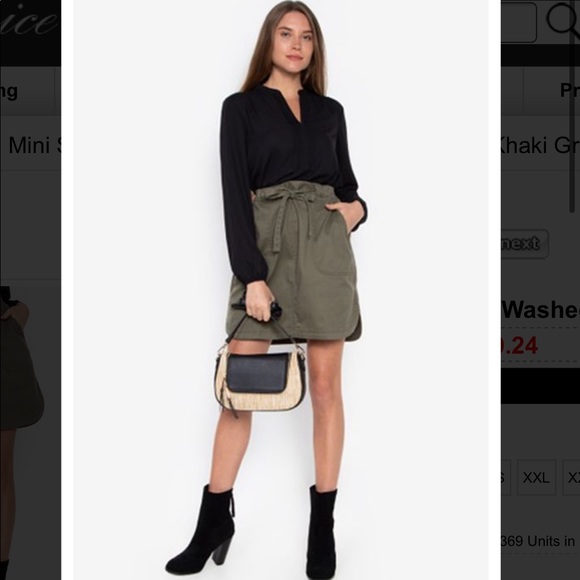 Joe Fresh Bow Skirt Khaki Green - Picture 2 of 7